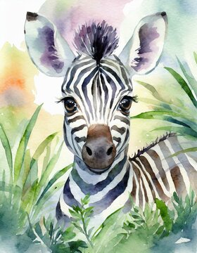 Zebrababy Aquarell Zeichnung