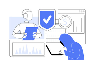 AI-Powered Fraud Detection abstract concept vector illustration.