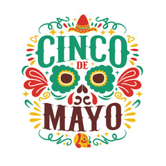 Fototapeta premium Cinco de mayo background with mexican elements vector