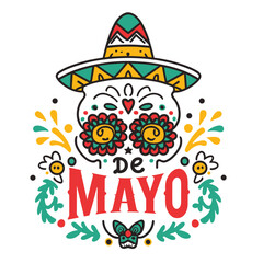 Fototapeta premium Cinco de mayo background with mexican elements vector