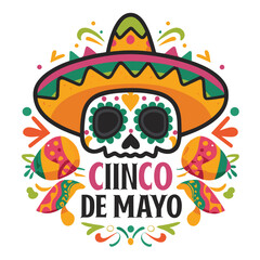 Cinco de mayo background with mexican elements vector