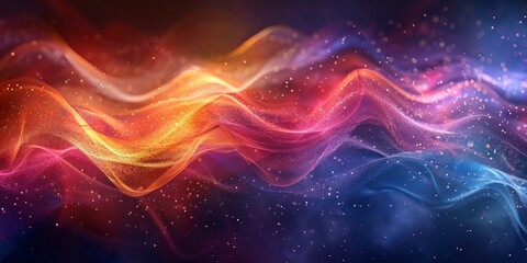 A colorful wave of light with a blue and red stripe - stock background.