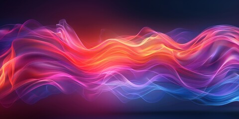 A colorful, abstract wave of light with a blue and red hue - stock background.