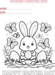 EASTER COLORING PAGE FOR KIDS.