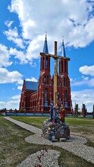 Church of the Sacred Heart of Jesus in the Latvian village of Liksna in April 2023