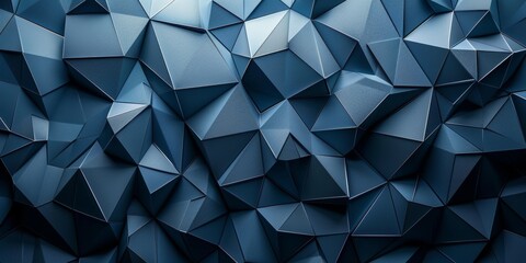A blue background with many triangles - stock background.