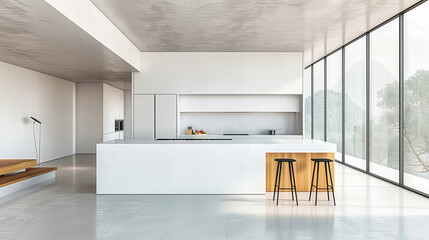Modern Kitchen with Sleek Design, Contemporary Furniture, and Bright Indoor Lighting