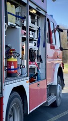 equipment of the fire truck, firefighters, hoerstel, germany, nrw, emergency 
