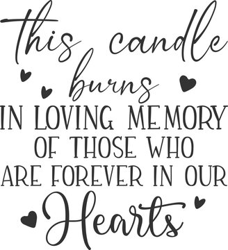 This Candle Burns Memorial Sign, In Loving Memory Sign Template, Modern In Memory Sign, Wedding Memorial Candles Table Sign Decoration Canva