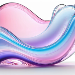 Pink and Blue Abstract Wave on White Background