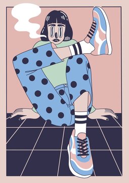 Woman waiting on the floor
