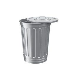 Lixeira de metal 3d render isolado