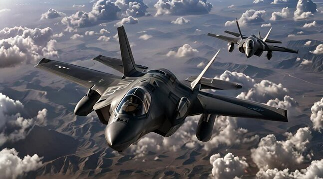 High-definition video of two fighter jets floating in the sky
