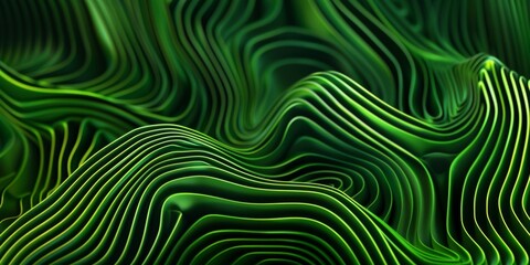 A green, wavy line pattern with a lot of detail - stock background.