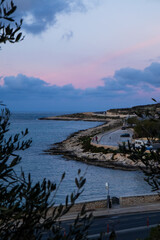Sunset view from Salina Bay, Malta.