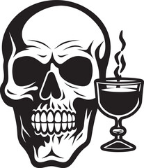 Spirits Alive: Drunken Skeleton Logo Vector Crafted Cheers to Craftsmanship: Drunken Skeleton Vector Black Logo Icon