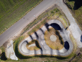 Pump track at the outskirts of the city