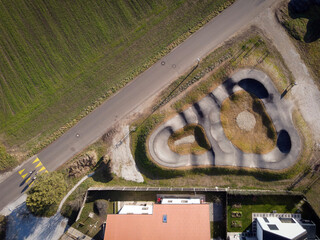 Pump track at the outskirts of the city