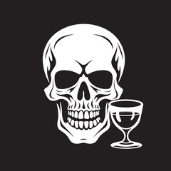 Drunken Skeleton: Pouring Soul into Vector Black Logo Spirits Awakened: Drunken Skeleton Logo Vector Unveiled