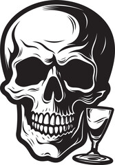 Spirits Dance: Drunken Skeleton Vector Black Logo Icon Toast to the Unknown: Drunken Skeleton Logo Vector Crafted