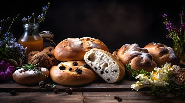 still life with Easter bread