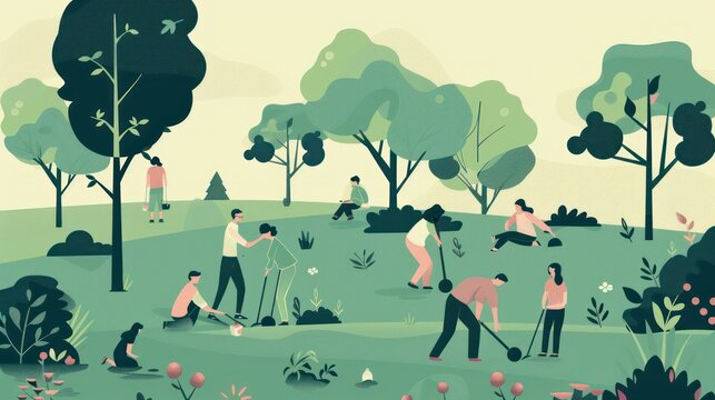 Arbor Day banner. Flat illustration Ready-made template for Banners, Postcards, etc