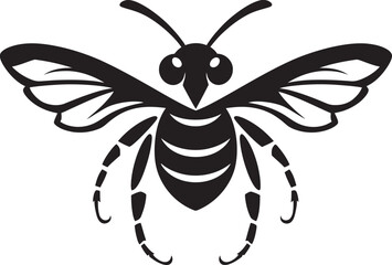 Emblem of Excellence: Hornet Mascot Black Logo Icon Intense Buzz: Hornet Mascot Vector Black Logo Unveiled