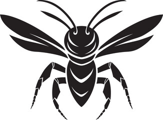 Intense Buzz: Hornet Mascot Vector Black Logo Unveiled Fierce Insignia: Hornet Mascot Black Logo Design