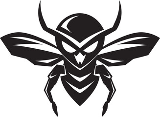 Dynamic Flight: Hornet Mascot Vector Design Unveiled Emblem of Excellence: Hornet Mascot Black Logo Icon