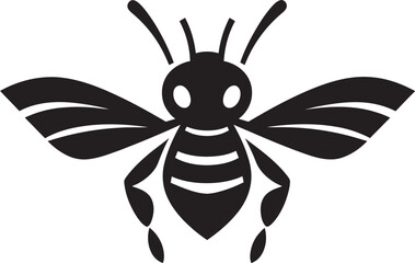 Obraz premium Fierce Insignia: Hornet Mascot Black Logo Design Intense Buzz: Hornet Mascot Vector Icon Unveiled