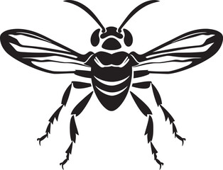 Bold Wings: Hornet Mascot Black Logo Icon Power of the Hive: Hornet Mascot Vector Design Unveiled