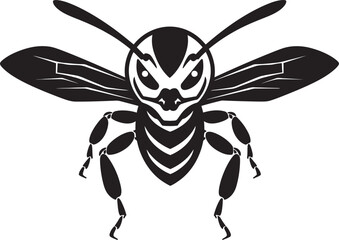 Crafted Agility: Hornet Mascot Vector Design Emblem of Precision: Hornet Mascot Black Logo Unveiled