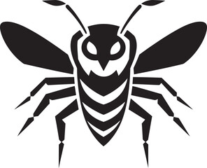 Iconic Sting: Hornet Mascot Vector Design Unveiled Bold Wings: Hornet Mascot Black Logo Icon