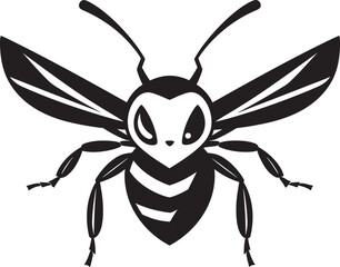 Intense Buzz: Hornet Mascot Black Logo Icon Unleash the Swarm: Hornet Mascot Vector Design Unveiled