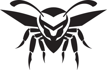 Emblem of Precision: Hornet Mascot Black Logo Unveiled Mighty Wingspan: Hornet Mascot Vector Logo Design