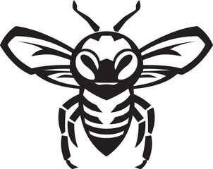 Unveil the Fury: Hornet Mascot Black Logo Icon Buzzing Brilliance: Hornet Mascot Vector Design Unveiled
