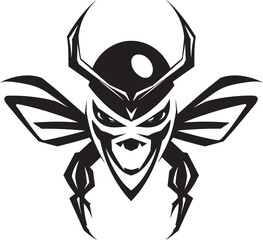 Unveil the Fury: Hornet Mascot Black Logo Icon Buzzing Brilliance: Hornet Mascot Vector Design Unveiled