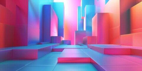 A colorful cityscape with buildings made of blocks - stock background.