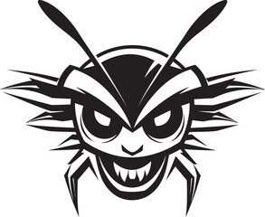 Unleash the Buzz: Hornet Mascot Logo Design in Vector Black Crafted Ferocity: Hornet Mascot Vector Black Icon Unveiled