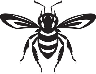 Crafted Ferocity: Hornet Mascot Vector Black Icon Unveiled Wings of Power: Hornet Mascot Black Logo Design