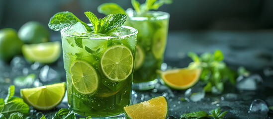 Non-alcoholic green citrus detox mocktail
