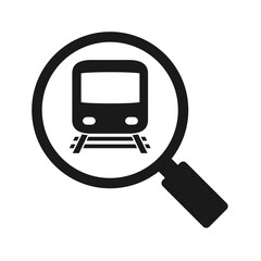 Subway magnifying glass icon. Illustration