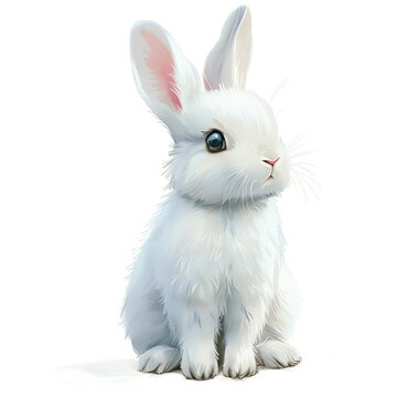 Cute Funny Cartoon Rabbit, Illustration for Children Book, Generative AI