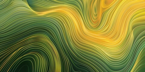 A green and yellow wave with a lot of lines - stock background.