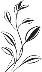 Fototapeta premium Tropical Treasures: Onekine Exotic Plant Leaves Vector Logo Luxuriant Botanical Beauty: Onekine Tropical Leaves Black Icon Design
