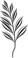 Serene Foliage Elegance: Onekine Tropical Leaves Vector Icon Botanical Bliss: Onekine Exotic Plant Black Logo