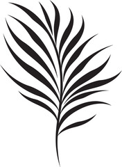 Exotic Foliage Charm: Onekine Tropical Plant Leaves Black Logo Vector Botanic Paradise: Onekine Exotic Tropical Leaves Black Icon Design