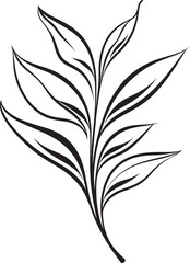Fototapeta premium Verdant Flora Symphony: Onekine Tropical Leaves Vector Icon Design Exotic Foliage Charm: Onekine Tropical Plant Leaves Black Logo Vector