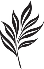 Fototapeta na wymiar Serenity in Nature: Onekine Tropical Plant Leaves Vector Logo Tranquil Tropics: Onekine Exotic Plant Black Logo Design