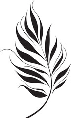 Paradise Flora Essence: Onekine Tropical Leaves Vector Design Tropical Tranquility: Onekine Exotic Plant Leaves Black Icon